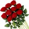 10pcs Realistic Red Roses Artificial Silk Flowers Long Stem Fake Rose Bouquet for Home Wedding Decoration Valentine’s Day